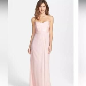 NWT Amsale Bridesmaid Dress G629C Blush Pink 100% Silk Gown Bridal‎ Size 8